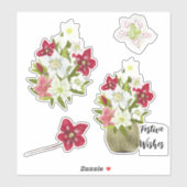 Painted Floral Anemone Festive Sticker Sheet シール (シート)