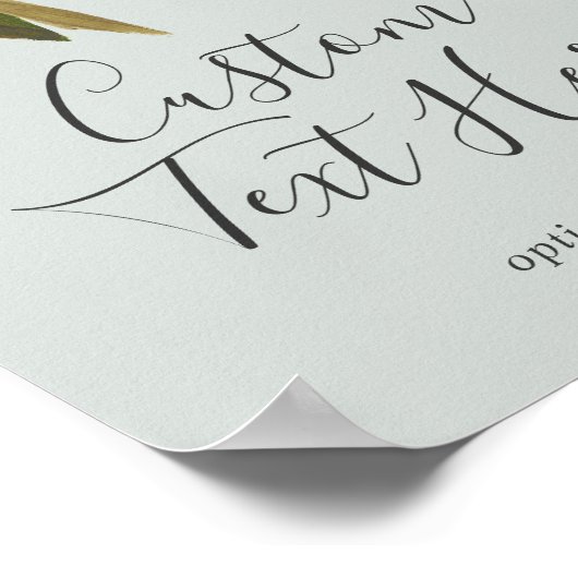 Painted Floral Custom Text Sign ポスター (角)