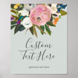 Painted Floral Custom Text Sign ポスター<br><div class="desc">This painted floral cards & gifts custom text sign is perfect for a modern wedding. The elegant and romantic design features beautiful painted acrylic flowers in blush pink and white, with pops of colorful purple, blue, orange and yellow. Customize the wording to say anything you'd like! This sign can be...</div>