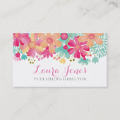 Painted Floral Editor Publishing Director Manager 予約カード (正面)