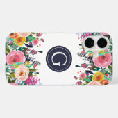 Painted Floral Monogram Apple iPhone Case Case-Mate iPhoneケース (裏面 (横))