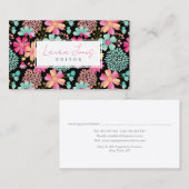 Painted Floral Writer Editor Womens 予約カード (正面/裏面)