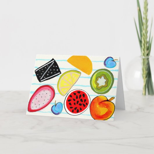 Painted Fruit Illustration Greeting Card サンキューカード (正面)