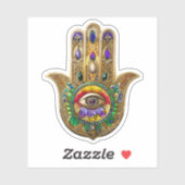 Painted Gold Hamsa Amethyst Ruby Third Eye シール (シート)