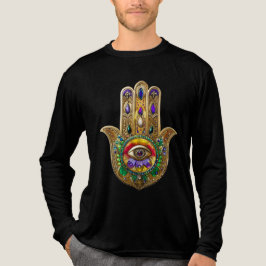 Painted Gold Hamsa Amethyst Ruby Third Eye トライブレンドＴシャツ