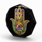 Painted Gold Hamsa Amethyst Ruby Third Eye フォトブロック (右)