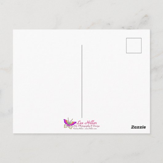 Painted Gold Hamsa Amethyst Ruby Third Eye ポストカード (裏面)