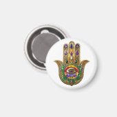 Painted Gold Hamsa Amethyst Ruby Third Eye マグネット (正面/裏面)