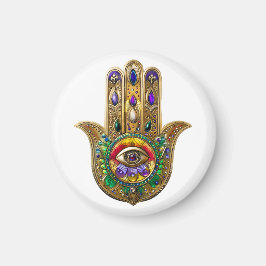 Painted Gold Hamsa Amethyst Ruby Third Eye マグネット