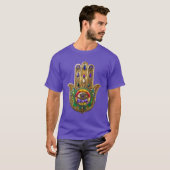 Painted Gold Hamsa Amethyst Ruby Third Eye Tシャツ (正面フル)