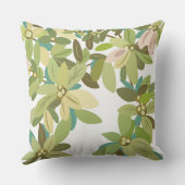 Painted Green Leaves Botanical Greenery Art クッション (裏面)