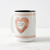 Painted Heart Mom Quote Art ツートーンマグカップ (正面左)