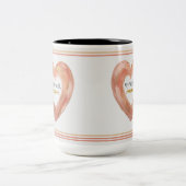 Painted Heart Mom Quote Art ツートーンマグカップ (中央)