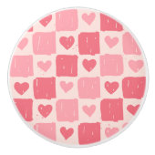 Painted Hearts Love Pattern Ceramic Knob セラミックノブ (正面)