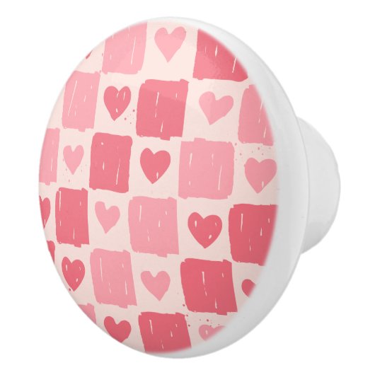 Painted Hearts Love Pattern Ceramic Knob セラミックノブ (右)