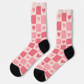 Painted Hearts Love Pattern Crew Socks ソックス (左)