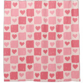 Painted Hearts Love Pattern Shower Curtain シャワーカーテン (正面)