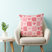 Painted Hearts Love Pattern Throw Pillow クッション (椅子)