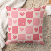 Painted Hearts Love Pattern Throw Pillow クッション (ブランケット)