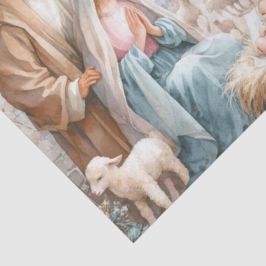 Painted Holy Family Scene with Animals 薄葉紙 (詳細)