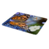 Painted Lady butterfly Glass chopping board カッティングボード (角)