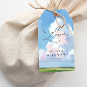 Painted Landscape Blue Sky Cloud Wedding Favor ギフトタグ
