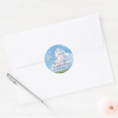 Painted Landscape Blue Sky Cloud Wedding Favor ラウンドシール (封筒)