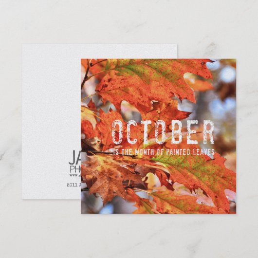 PAINTED LEAVES 5.25 x 5.25 card 招待状 (正面/裏面)