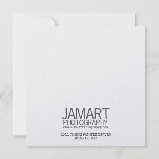 PAINTED LEAVES 5.25 x 5.25 card 招待状 (裏面)