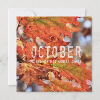 PAINTED LEAVES 5.25 x 5.25 card 招待状