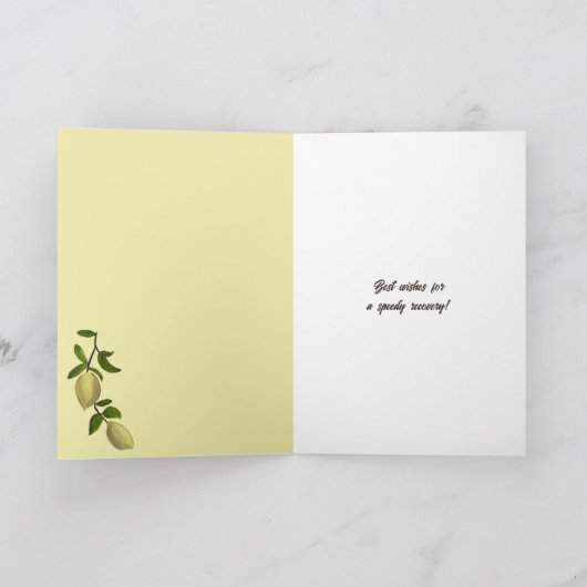 Painted Lemons Get Well Soon カード (内部)