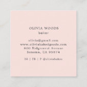 Painted Macaron Dessert Baker スクエア名刺 (裏面)