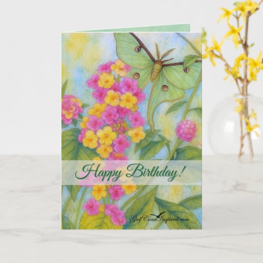 Painted Petals - Lantana Card カード (黄色い花)