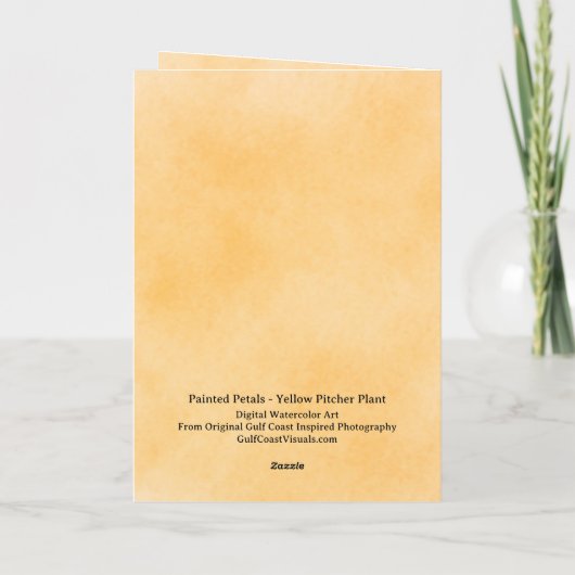 Painted Petals Pitcher Plant Folded Greeting Card カード (裏面)