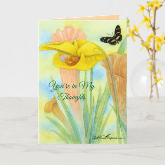 Painted Petals Pitcher Plant Folded Greeting Card カード