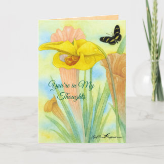 Painted Petals Pitcher Plant Folded Greeting Card カード