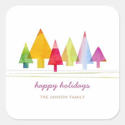 Painted Pines Sticker スクエアシール (正面)