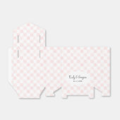 Painted Pink Checkerboard Pattern Wedding フェイバーボックス (折り畳みなし)