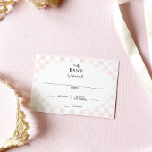 Painted Pink Checkerboard Pattern Wedding 出欠カード
