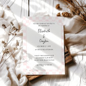 Painted Pink Checkerboard Pattern Wedding 招待状