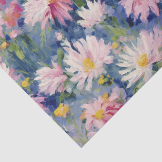 Painted Pink Daises Decoupage 薄葉紙 (詳細)