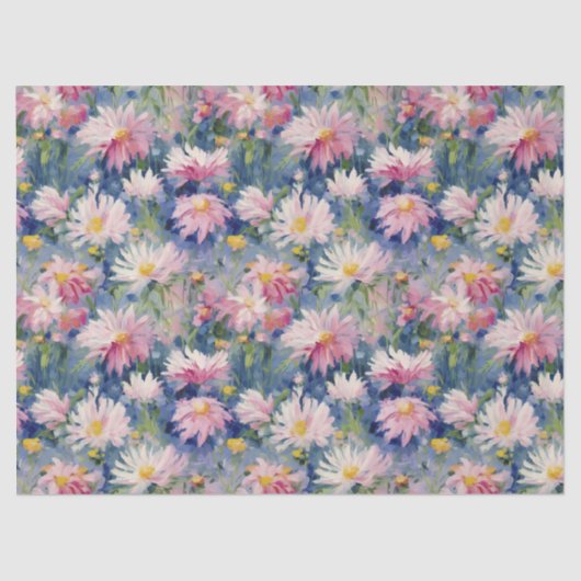 Painted Pink Daises Decoupage 薄葉紙 (正面)