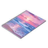 Painted Pink Ocean | Coastal Watercolor Pastel ノートブック (左側)