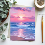 Painted Pink Ocean | Coastal Watercolor Pastel ポストカード