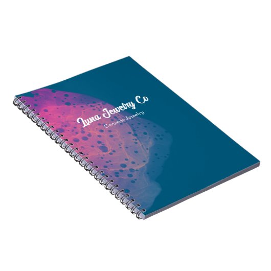 Painted Pink Rainbow Jewelry Business Card ノートブック (右側)