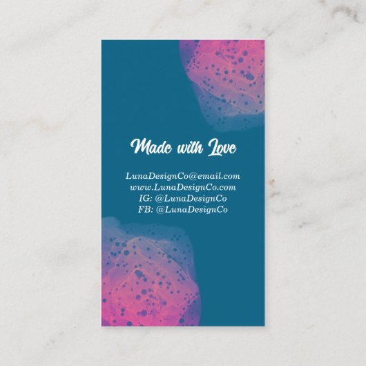 Painted Pink Rainbow Jewelry Business Card  名刺 (裏面)