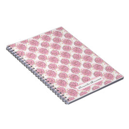 Painted pink roses and gold glitter notebook ノートブック