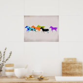 Painted Ponies in Smoke Art ポスター (キッチン)