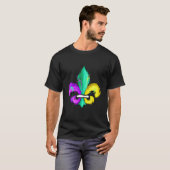 Painted Purple Green And Golden Fleur De Lis For M Tシャツ (正面フル)