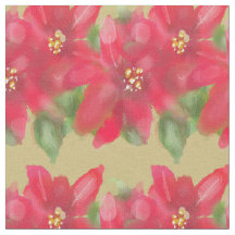 Painted Red and Green Poinsettia Christmas Design